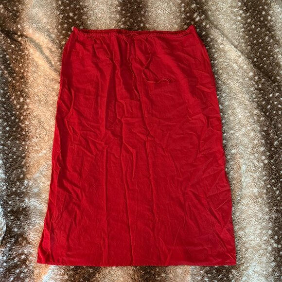 XXL GAP Linen-Blend Midi Skirt — Tomato Red (NWT) - Picture 1 of 5